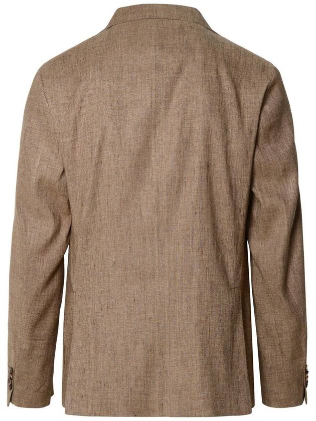 Brian Dales Blazer In Brown Linen Blend - BRIAN DALES - BALAAN 3