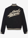 Teddy Wool Bomber Jacket  Black - SAINT LAURENT - BALAAN 3