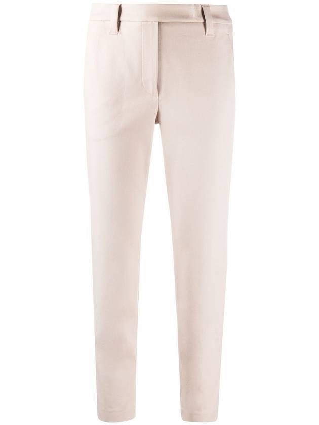 Stretch Cotton Cover Slim Fit Pants Beige - BRUNELLO CUCINELLI - BALAAN 1