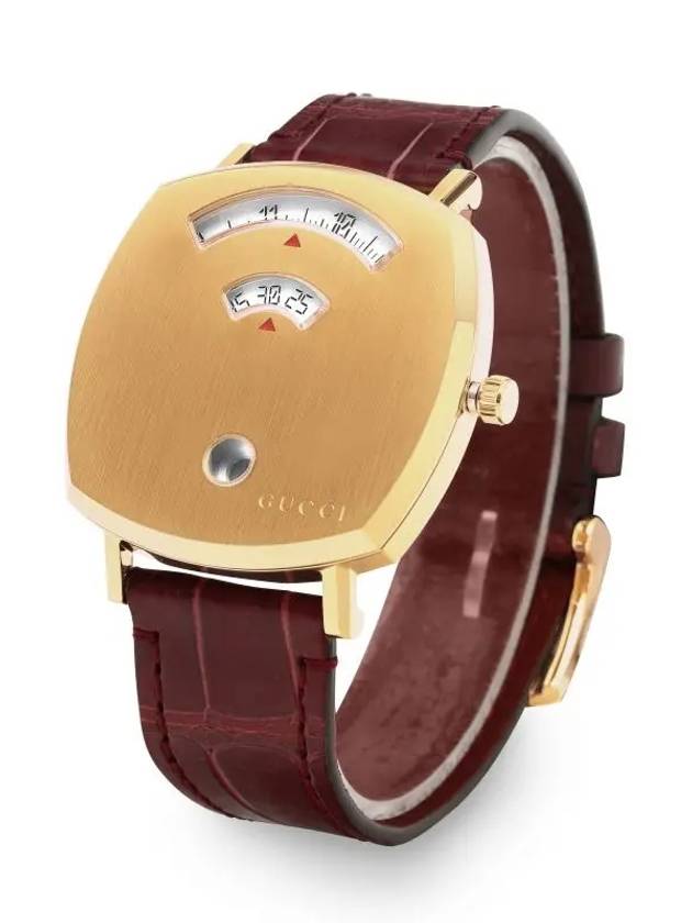 Grip Leather Watch Gold Brown - GUCCI - BALAAN 5