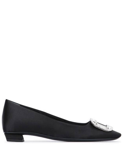 Belle Vivier Crystal Buckle Flat Black - ROGER VIVIER - BALAAN 2