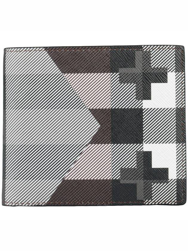 Geometric Check Halfwallet Birch Brown - BURBERRY - BALAAN 2