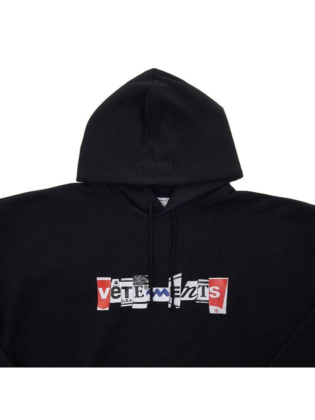 Mixed Logo Hoodie Black - VETEMENTS - BALAAN 4