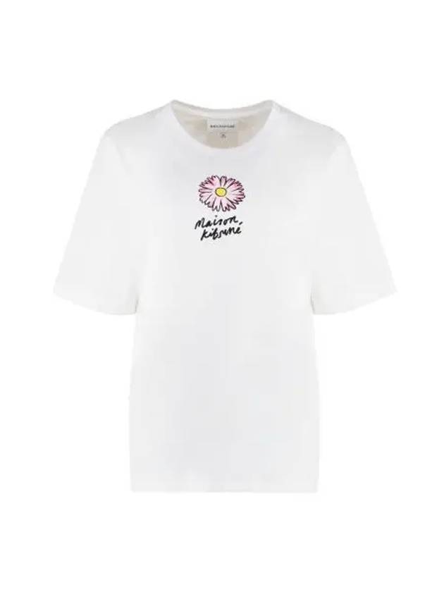 Floating Flower Cotton Short Sleeve T-Shirt White - MAISON KITSUNE - BALAAN 2