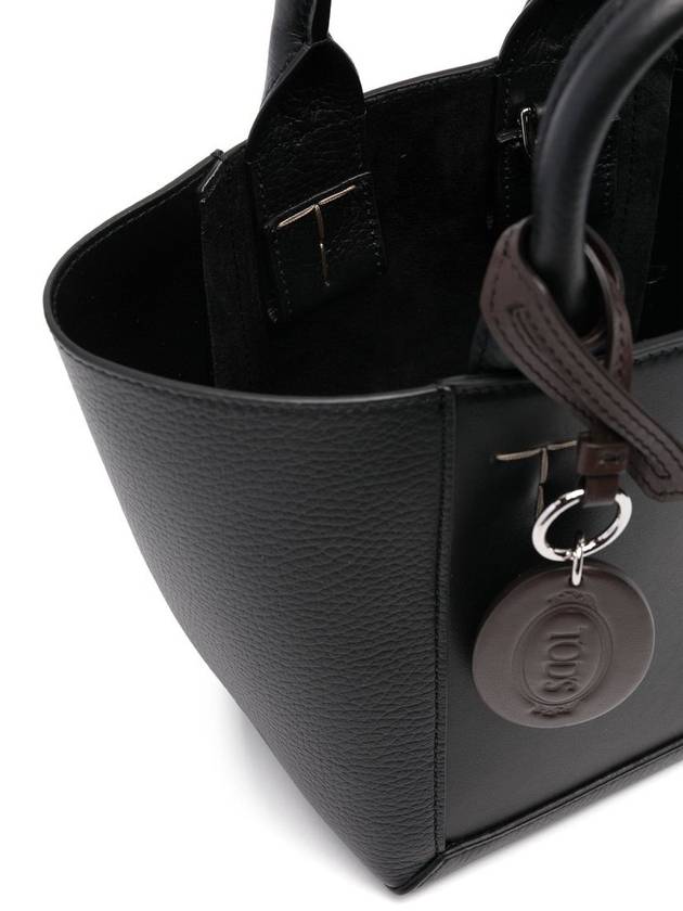 Double Up Leather Tote Bag Black - TOD'S - BALAAN 7