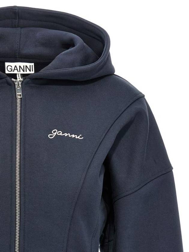 Fleece hooded zip up Sky Captain - GANNI - BALAAN 4