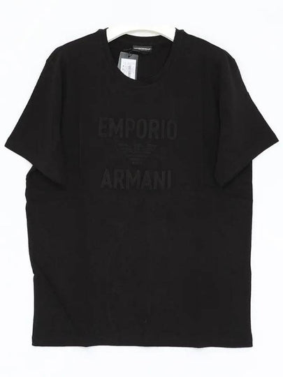 Eagle Logo Swim Short Sleeve T-Shirt Black - EMPORIO ARMANI - BALAAN 2