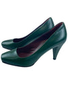 516430 XUV FO77N CAPRETTO Leather Pumpers Green High Heels - MIU MIU - BALAAN 4