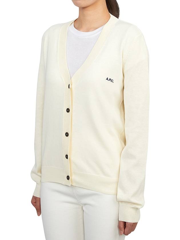 Bella Logo Embroidery Cardigan Ivory - A.P.C. - BALAAN 3