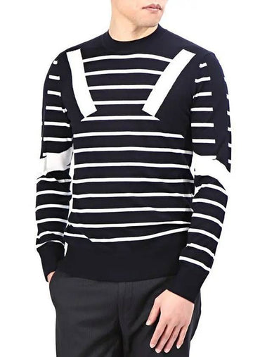 Men's Motheronist Striped Marino Knit Top Navy - NEIL BARRETT - BALAAN 1