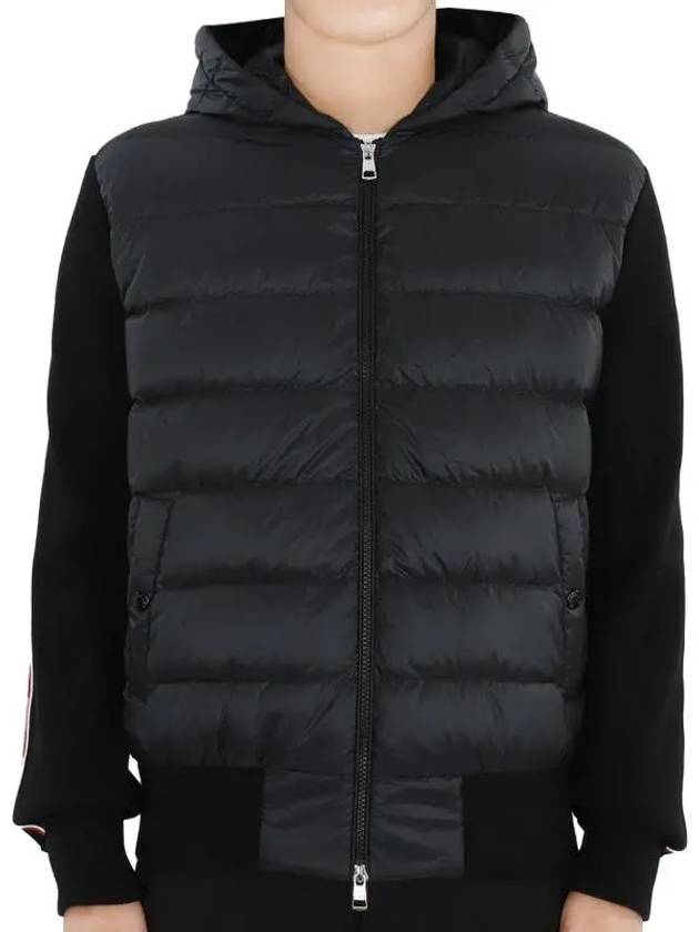 Quilted Wool Cardigan Black - MONCLER - BALAAN 3