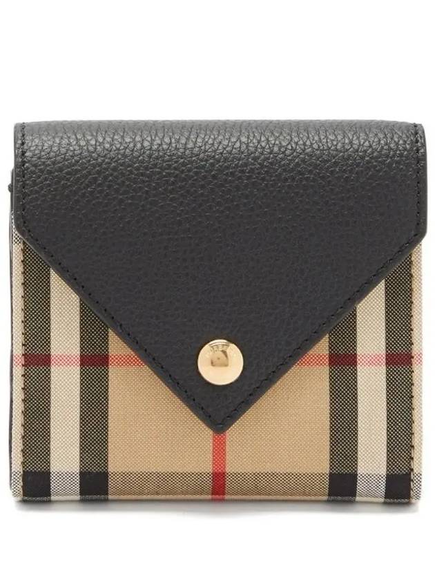 Vintage Check Grainy Leather Half Wallet Black - BURBERRY - BALAAN 3