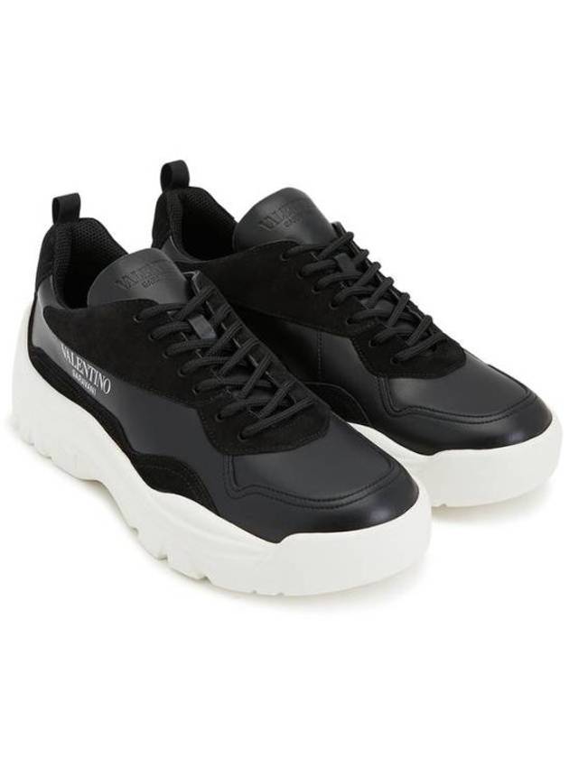 Gumboy Calfskin Low Top Sneakers Black - VALENTINO - BALAAN 4