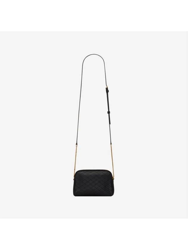 Gaby Quilted Lambskin Chain Cross Bag Black - SAINT LAURENT - BALAAN 4