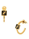 Forever Logo Earrings Gold Black - FENDI - BALAAN 5