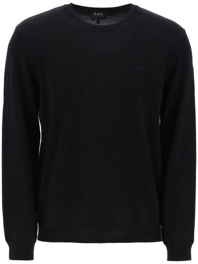 Embroidery Logo Wool Knit Top Black - A.P.C. - BALAAN 2