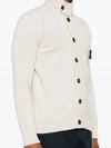 Wappen High Neck Button Up Wool Cardigan Plaster - STONE ISLAND - BALAAN 4