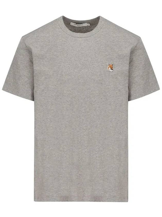 Fox Head Patch Classic Short Sleeve T-Shirt Grey Melange - MAISON KITSUNE - BALAAN 2