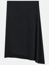 Women's Black Ankled Seam Soft Satin Midi Skirt L1009302 - THEORY - BALAAN 1