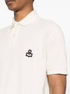 Afko Logo Cotton Polo Shirt Ecru - ISABEL MARANT - BALAAN 6