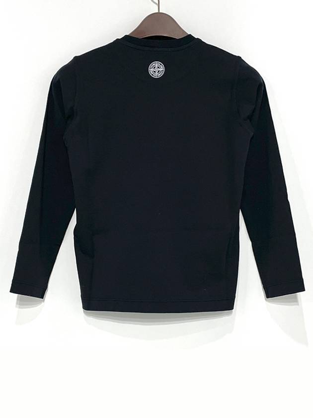 Kids Logo Long Sleeve T-Shirt Black - STONE ISLAND - BALAAN 4