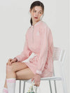 Windbreaker nylon half zip-up long sleeve dress PINK - MONBIRDIE GOLF - BALAAN 7