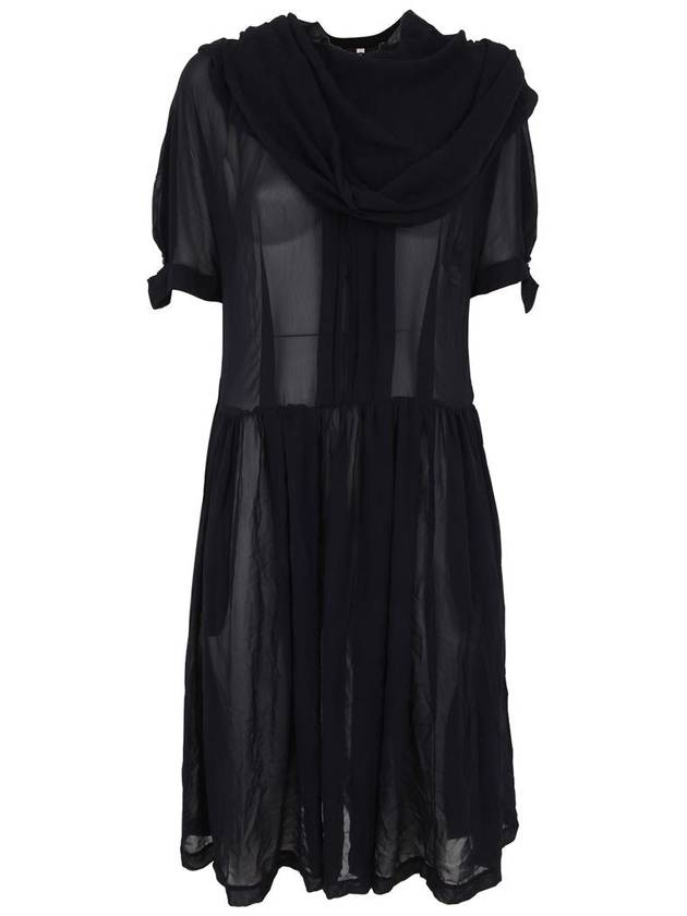 Semi see-through draped midi dress RKO002 - COMME DES GARCONS - BALAAN 2