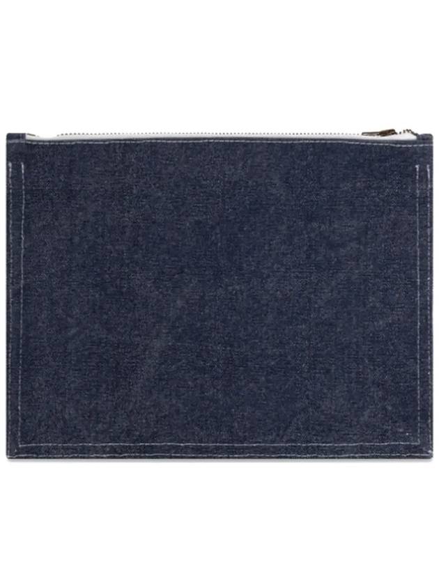 Logo Zipper Pouch Bag Denim Blue - ISABEL MARANT - BALAAN 4