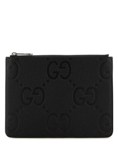 Jumbo GG Leather Pouch Bag Black - GUCCI - BALAAN 2