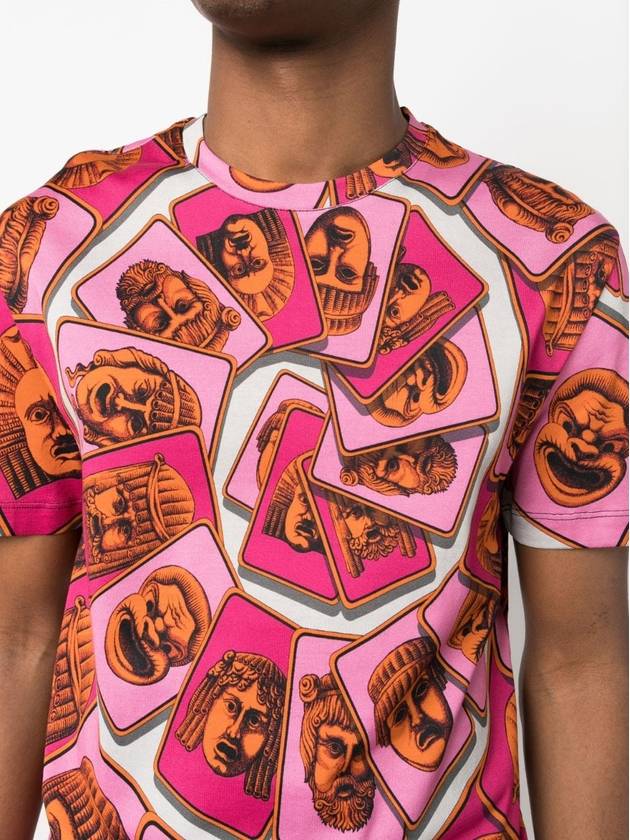 short sleeve t-shirt 1006662 1A07044 5O270 Orange pink - VERSACE - BALAAN 4