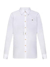 Men's Embroidered ORB Long Sleeve Shirt White - VIVIENNE WESTWOOD - BALAAN 2