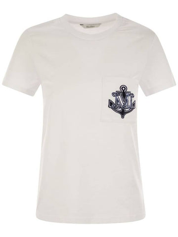 ACACIA - Jersey T-shirt with embroidered breast pocket - MAX MARA - BALAAN 1