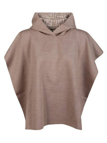 Wool Poncho Dove Grey - FENDI - BALAAN 1