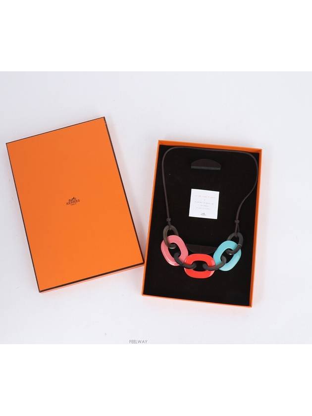 Caramba Necklace Lagoon Coral Flamingo 72584 - HERMES - BALAAN 7