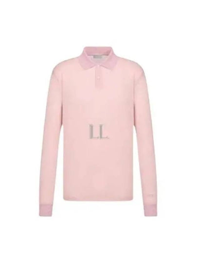 Men's Lightweight Cotton Blend Jersey Polo Shirt Pink - DIOR - BALAAN 2