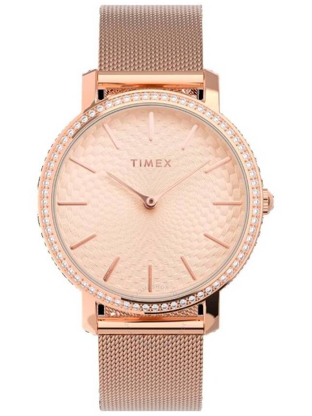 Timex Transcend Quartz Crystal Rose Gold Dial Ladies Watch TW2V52500VQ - TIMEX - BALAAN 1