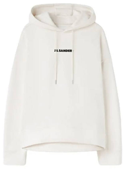 Print Logo Long Sleeve Hoodie White - JIL SANDER - BALAAN 2