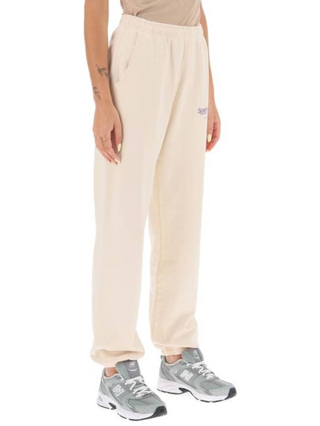 Logo Print Banding Pants Casual Track Pants Cream - SPORTY & RICH - BALAAN 3