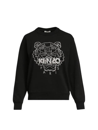 Logo Tiger Sweatshirt Black - KENZO - BALAAN 1