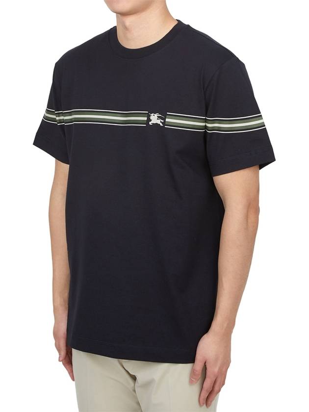 Striped Cotton Short Sleeve T-Shirt Black - BURBERRY - BALAAN 3