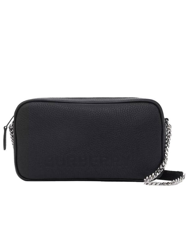 Embossed Logo Leather Small Cross Bag Black - BURBERRY - BALAAN 1