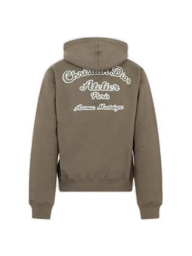 Atelier Logo Cotton Fleece Hoodie Khaki - DIOR - BALAAN 3