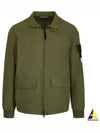 Men's Batavia Nylon Cotton Zip-Up Jacket Khaki - STONE ISLAND - BALAAN 2