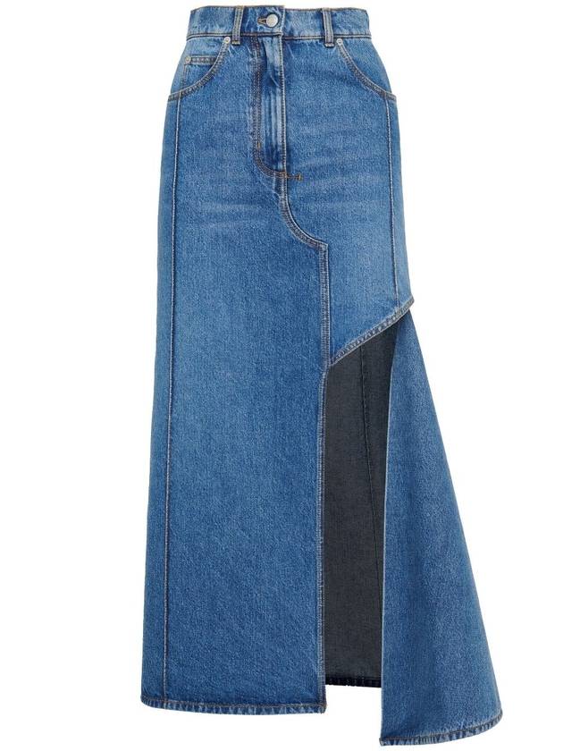 Denim Unbalanced Skirt Blue - ALEXANDER MCQUEEN - BALAAN 1