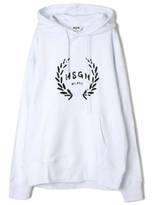 Milano Logo Print Cotton Hoodie White - MSGM - BALAAN 2