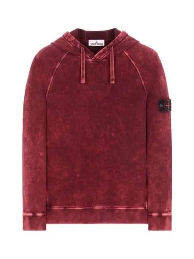 Wappen Tie-Dye Brushed Hoodie Burgundy - STONE ISLAND - BALAAN 2