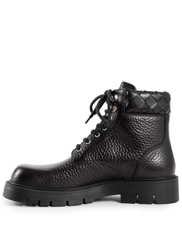 Haddock Leather Combat Boots Black - BOTTEGA VENETA - BALAAN 3