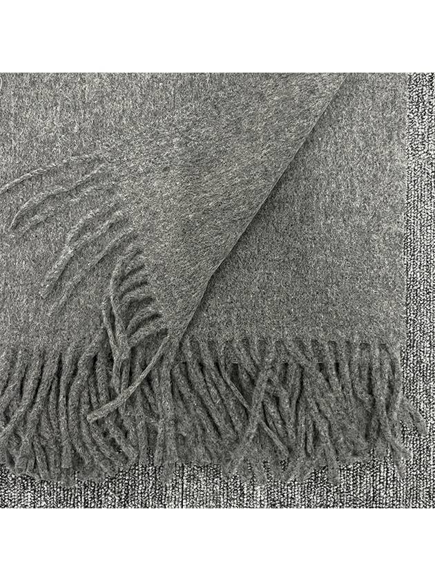 Logo Wool Fringe Scarf Grey - ACNE STUDIOS - BALAAN 5