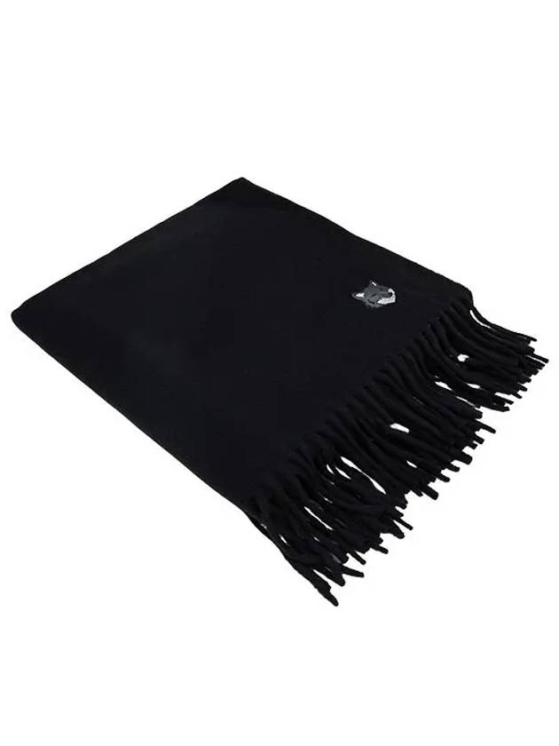 Wool Fox Head Muffler Black - MAISON KITSUNE - BALAAN 3