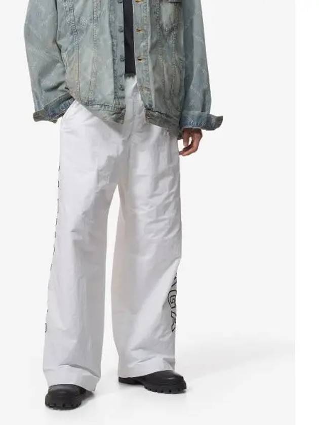 Embroidered Logo Polyester Wide Track Pants White - BALENCIAGA - BALAAN 2